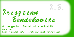 krisztian bendekovits business card
